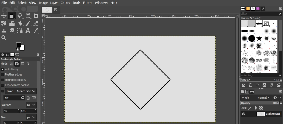 A rhombus shape in GIMP