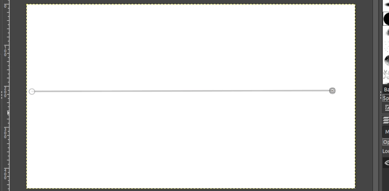 A straight line path in GIMP