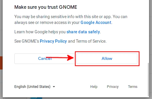 Allowing GNOME to manage Google account
