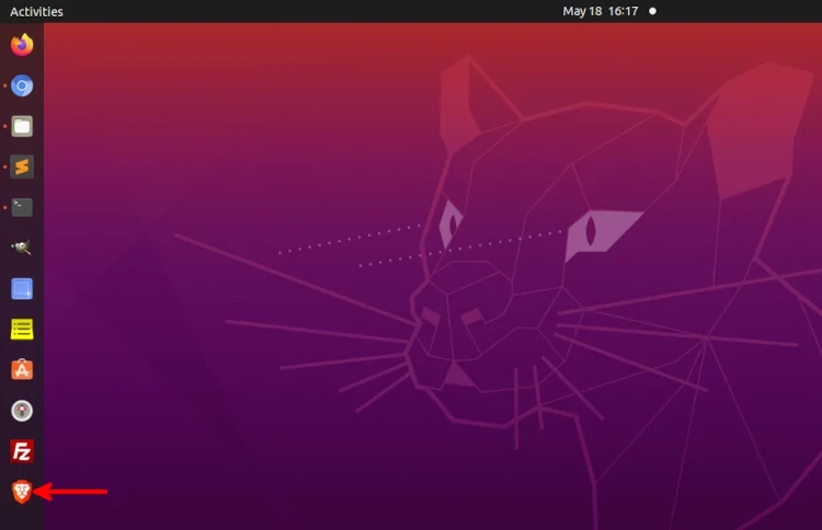 App added to the Favorites bar in Ubuntu