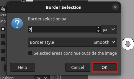 Applying text selection border in GIMP