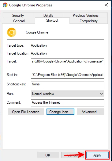 Applying the selected built-in app icon in Windows