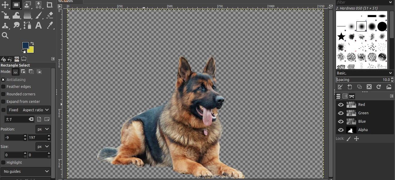 Background removal using foreground select tool