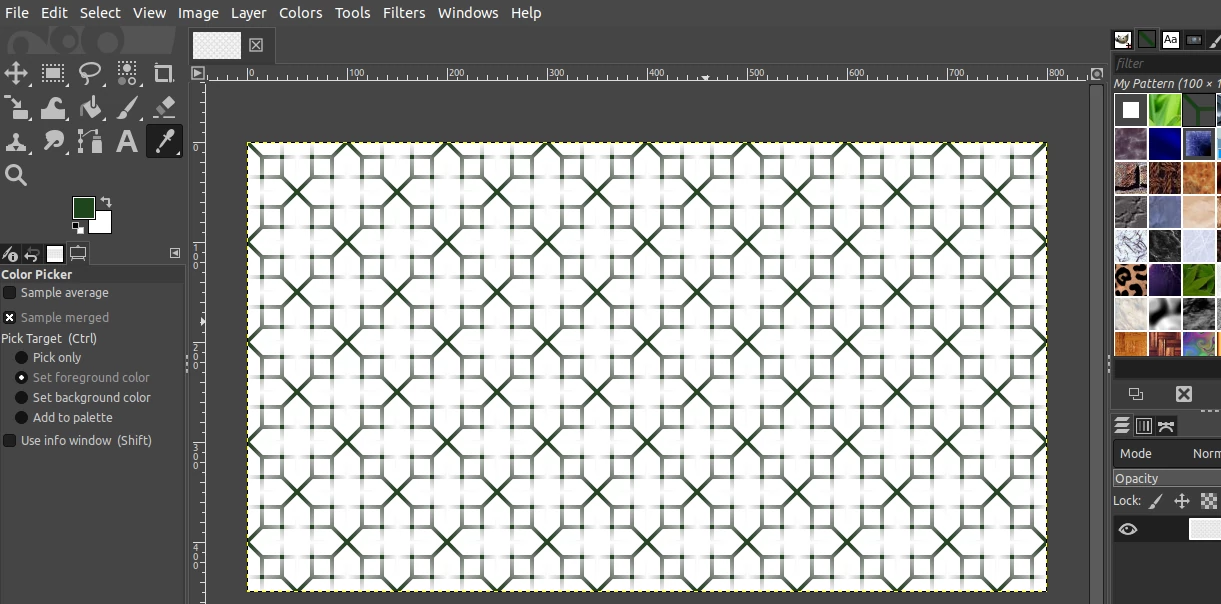 Background with custom made pattern in GIMP