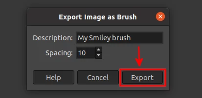 Brush description and spacing in GIMP