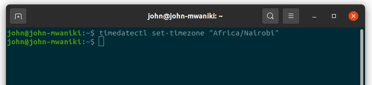 Changing timezone on Ubuntu terminal