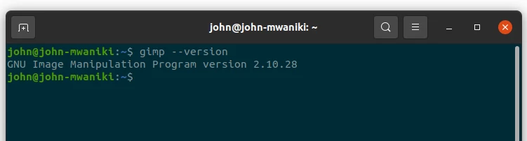 Checking GIMP version via Linux terminal