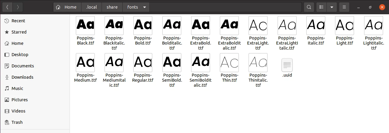Copying fonts into Ubuntu fonts folder