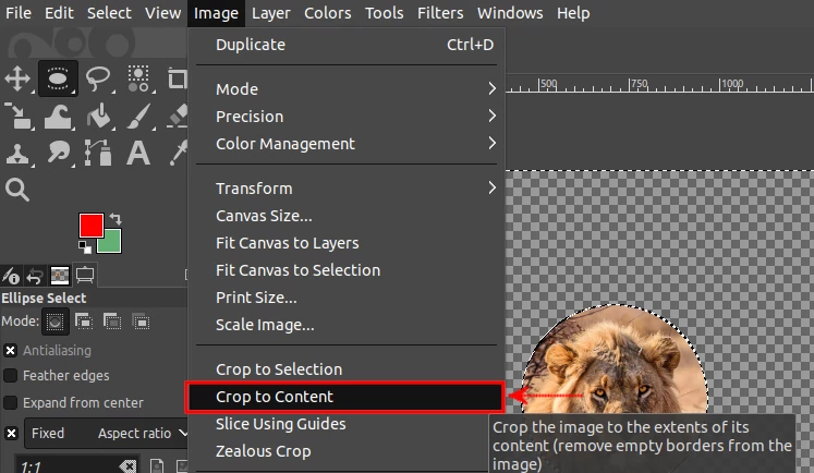 Cropping an image to content in GIMP