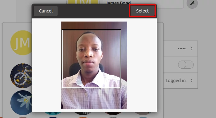Cropping and positioning ubuntu profile picture