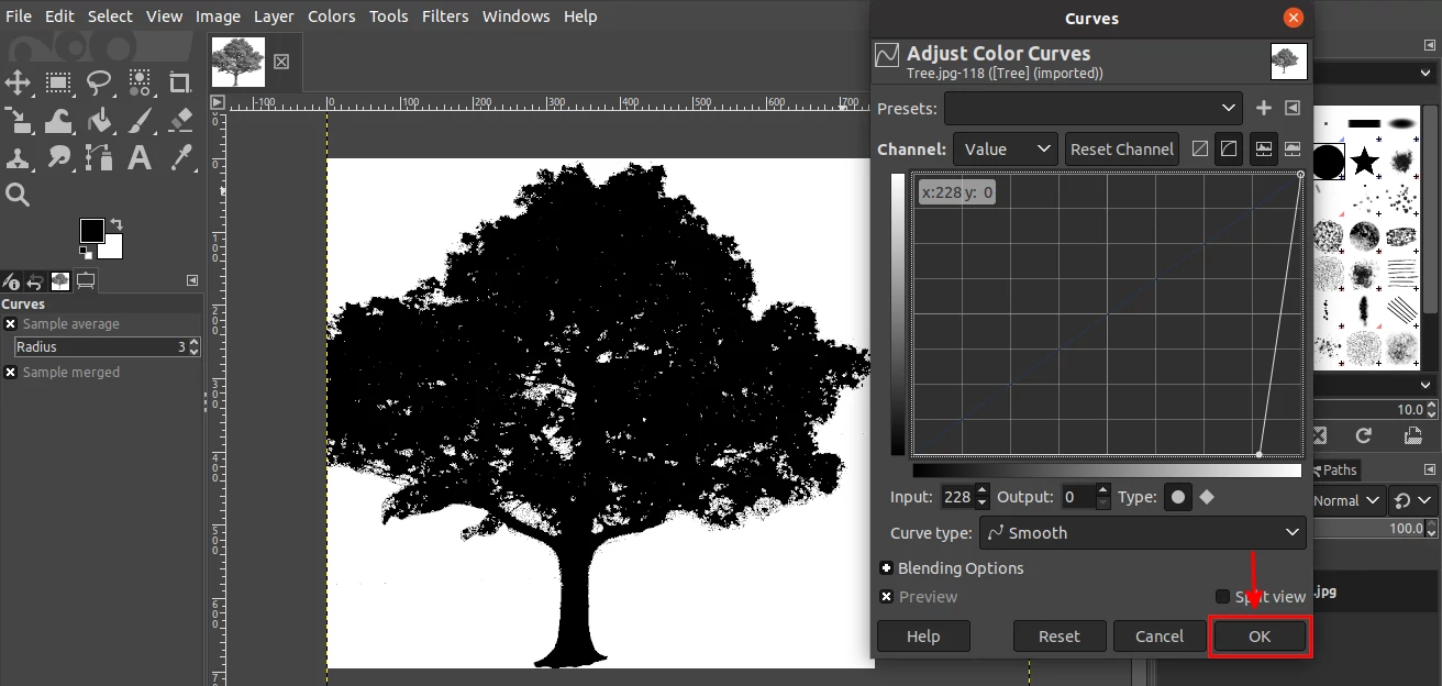 Darkening a grayscale image in GIMP