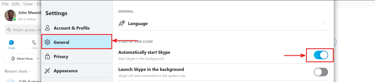 Disabling automatic start in Skype