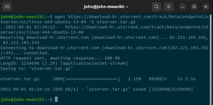 Downloading uTorrent via Ubuntu terminal
