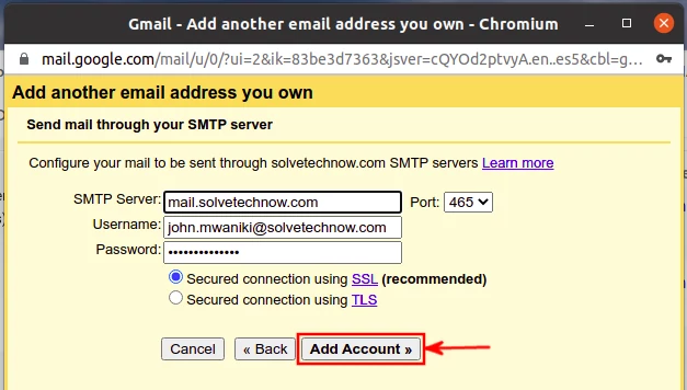 Email SMTP server details