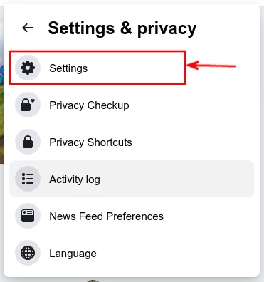 Facebook account settings