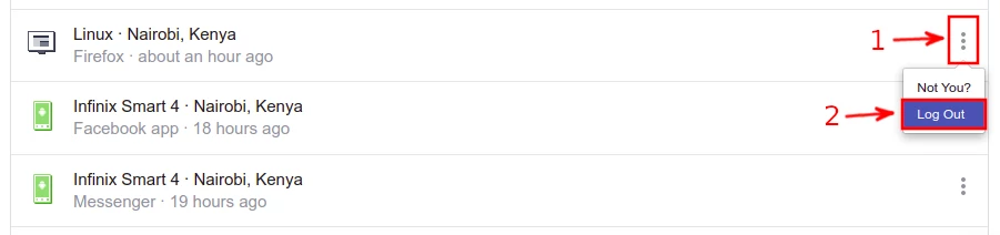 Facebook account single device logout