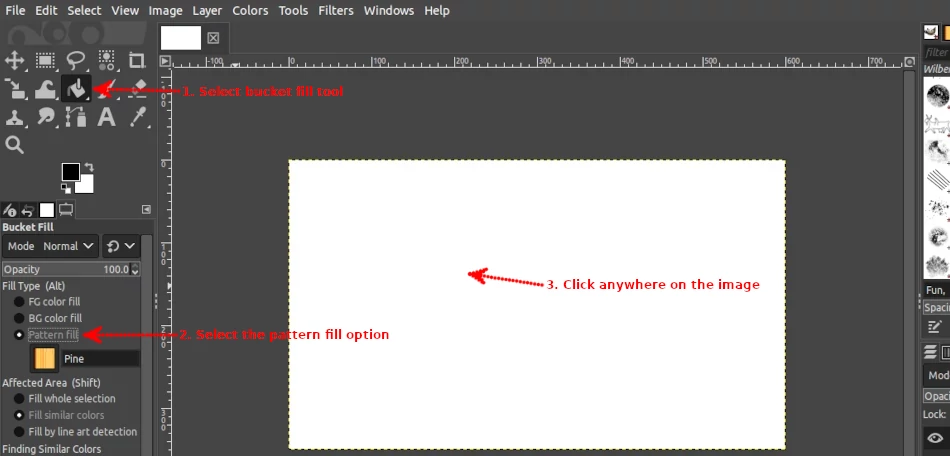 Filling image with a pattern in GIMP