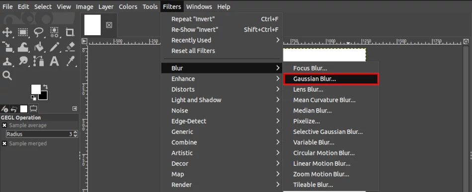 Gaussian blur effect in GIMP