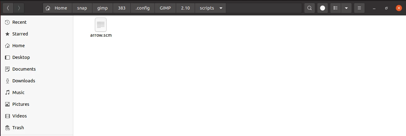 GIMP scripts folder directory