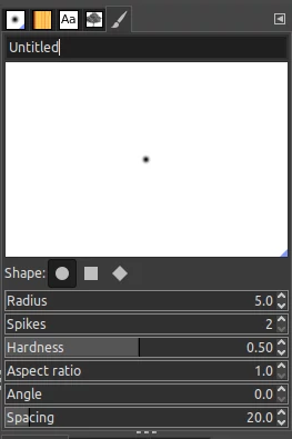 GIMP's brush editor