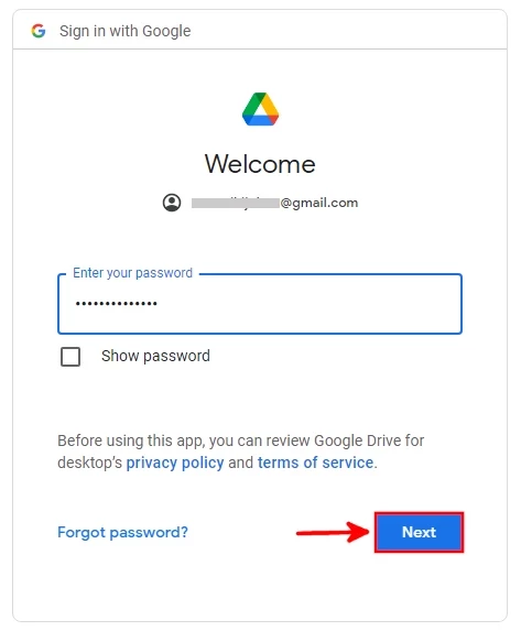 Google Drive account sign in