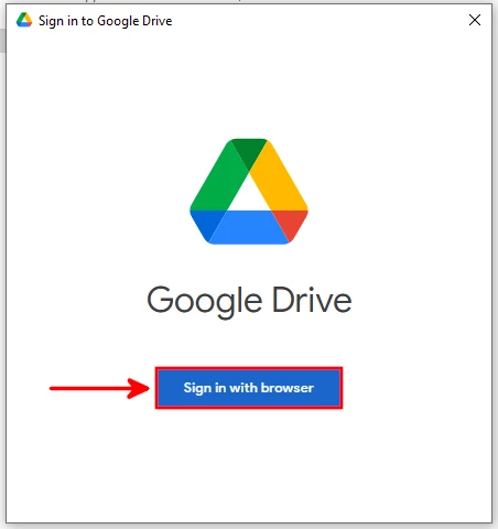 Google Drive for desktop account sign in