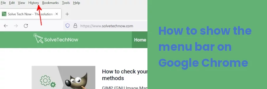 How to show the menu bar on Google Chrome