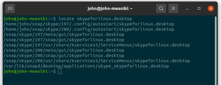 Locating the skypeforlinux autostart file in terminal