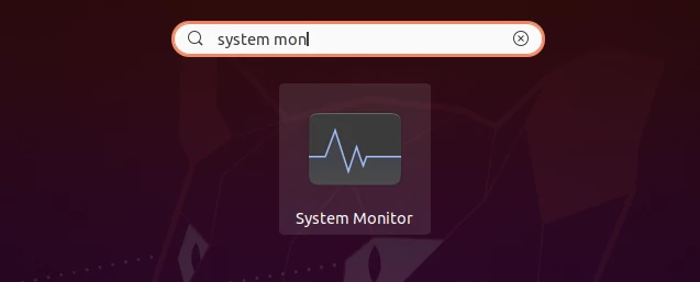Opening the system monitor on Ubuntu