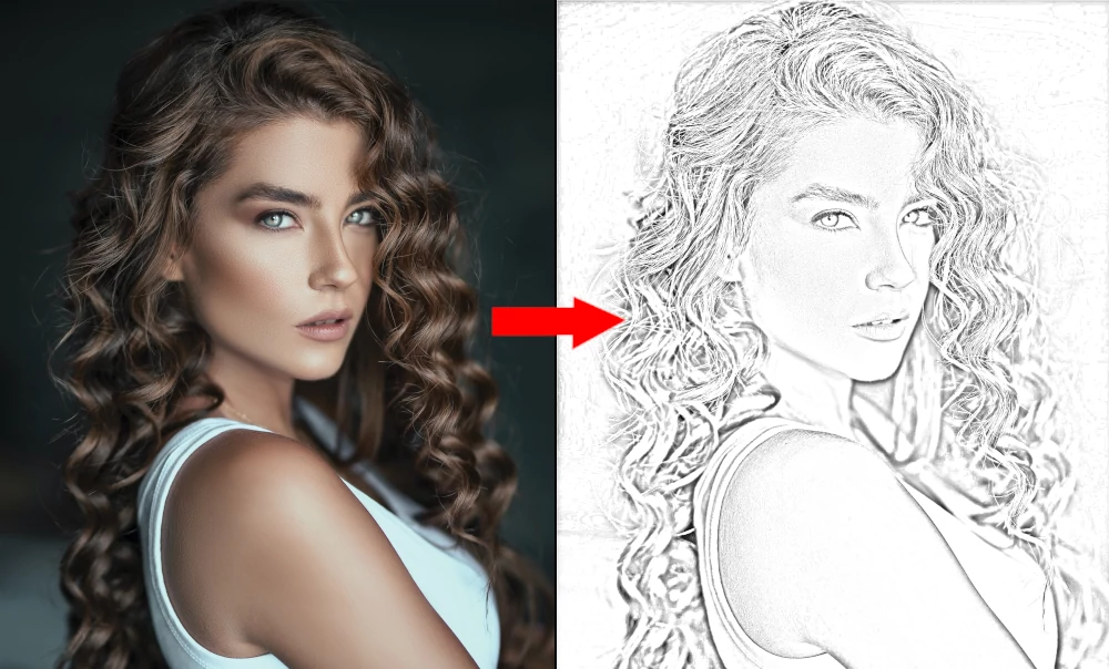 Original photo vs pencil sketch