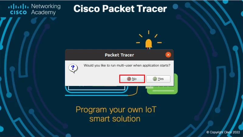 Packet Tracer single or multi-user mode