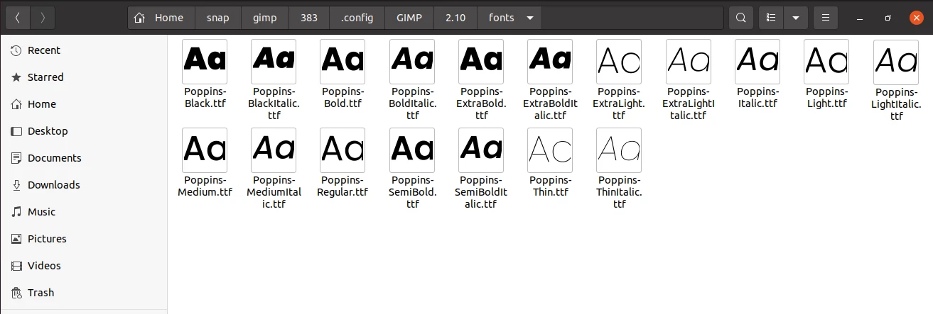 Pasting custom fonts into gimp fonts directory