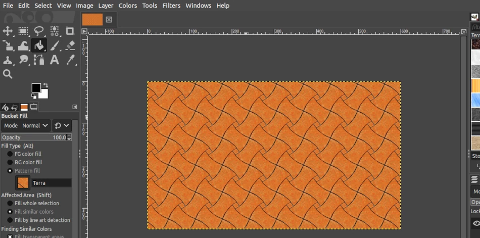 Pattern on an image in GIMP
