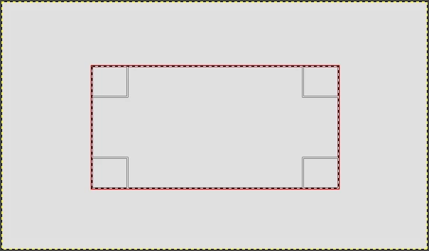 A rectangular outline with selection on
