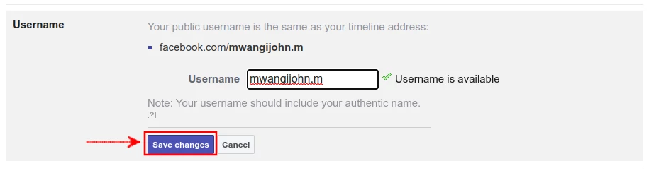 Saving a new Facebook username