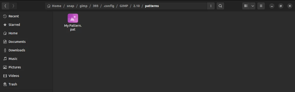 Saving custom patterns in GIMP patterns folder
