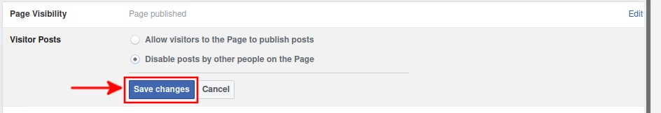 Saving Facebook page visitor posts settings