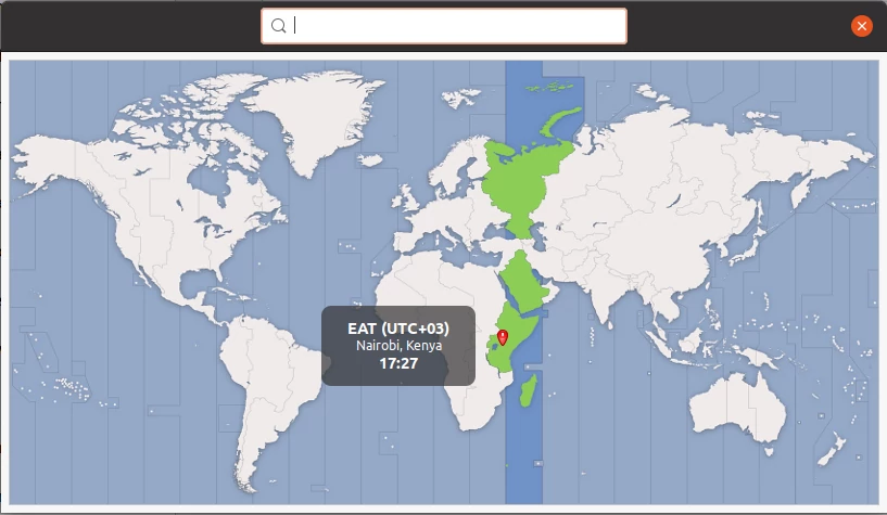 Selecting timezone on Ubuntu