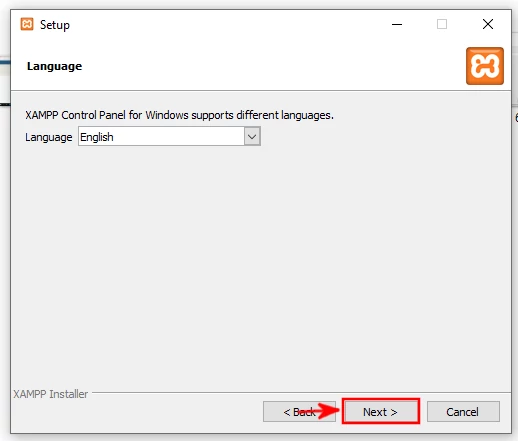 Selecting XAMPP language