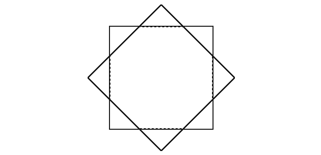 Selection of square and diamond intersection in GIMP