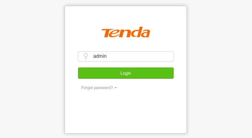 Logging in to a Tenda AC10 router control panel