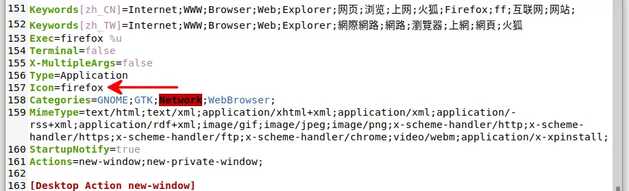 The firefox.desktop Icon entry