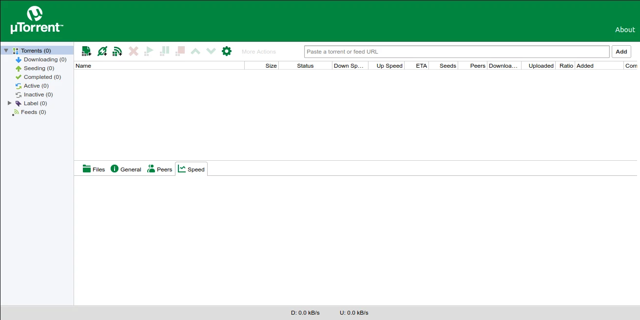 The uTorrent web interface