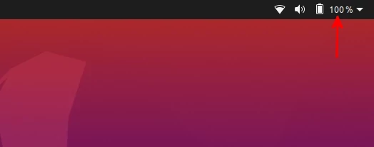 Top bar battery percentage in Ubuntu