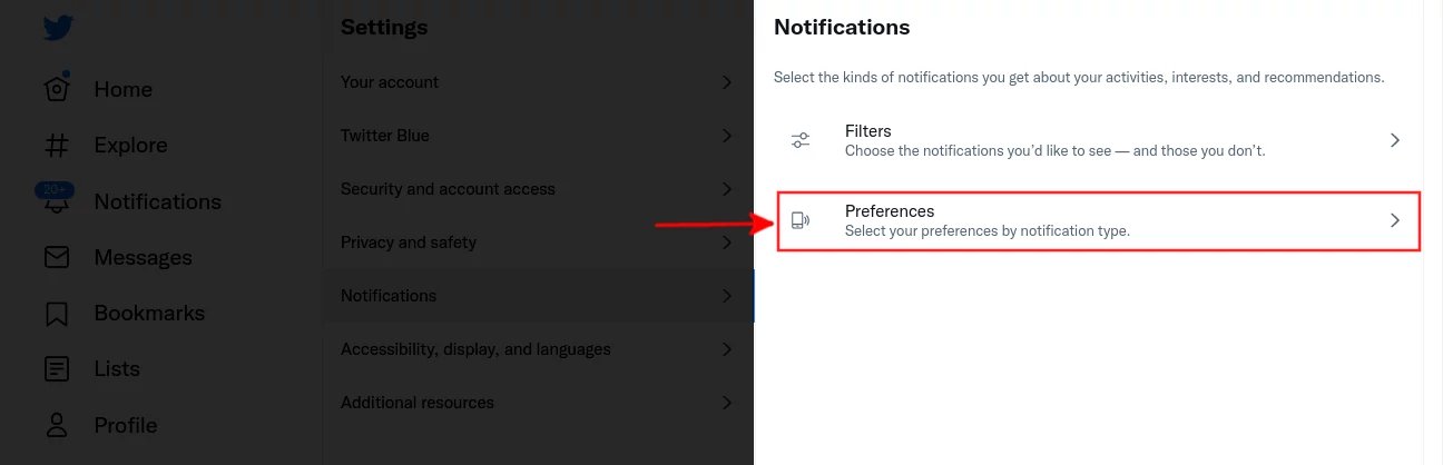 Twitter Notifications Preferences