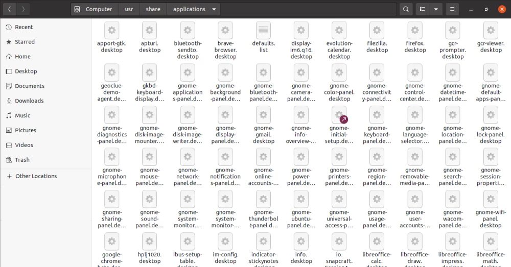 Ubuntu .desktop files directory