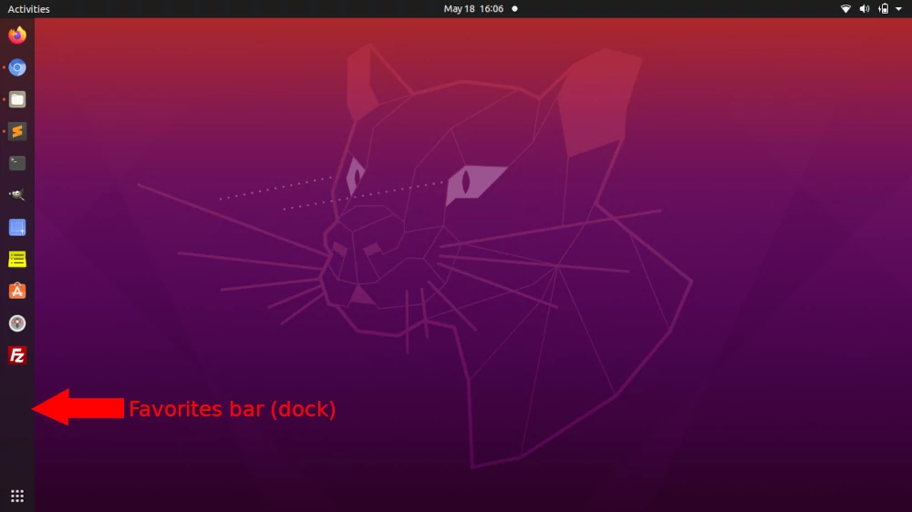 Ubuntu Favorites bar