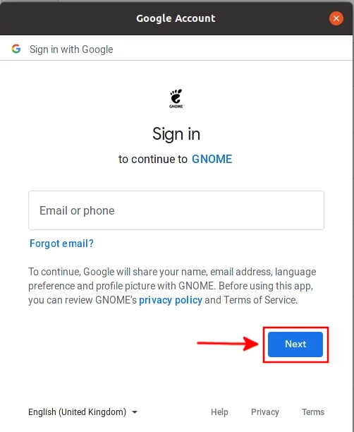 Ubuntu Gnome Google account signin