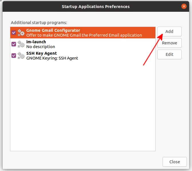 Ubuntu Startup Applications Preferences