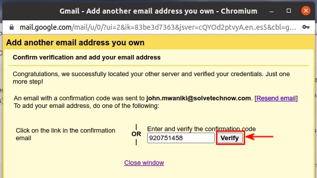 Verifying email address ownership